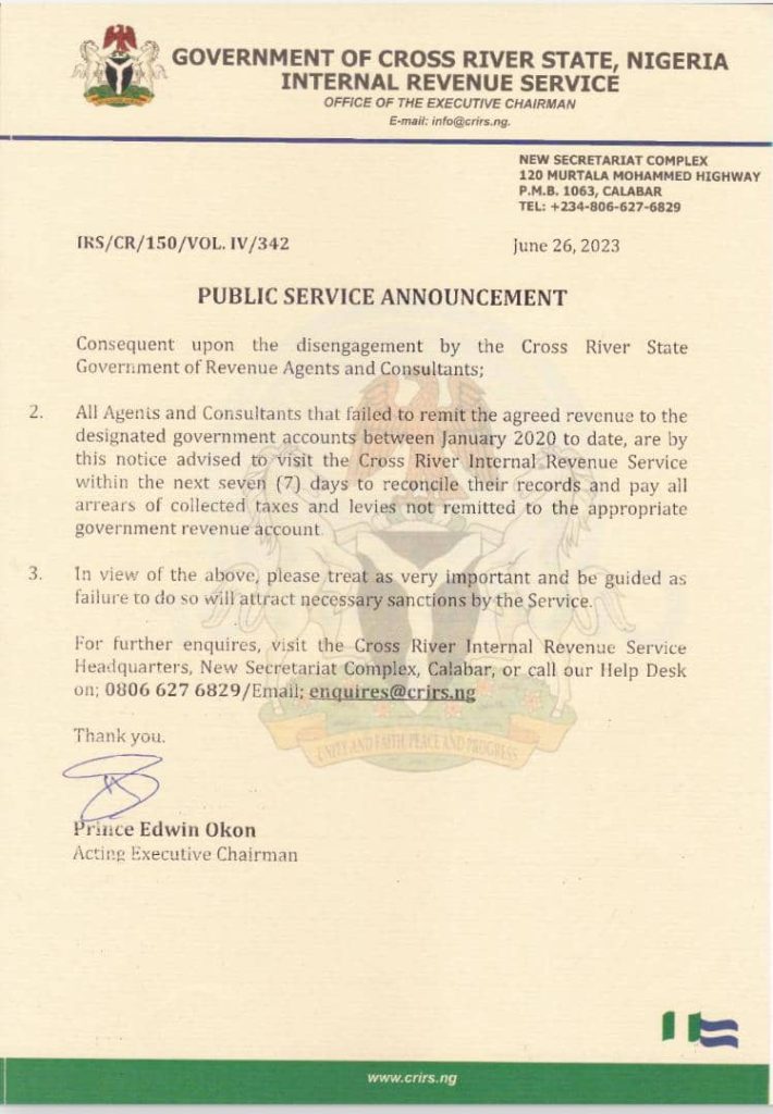CRS GAMING – Cross River Internal Revenue Service